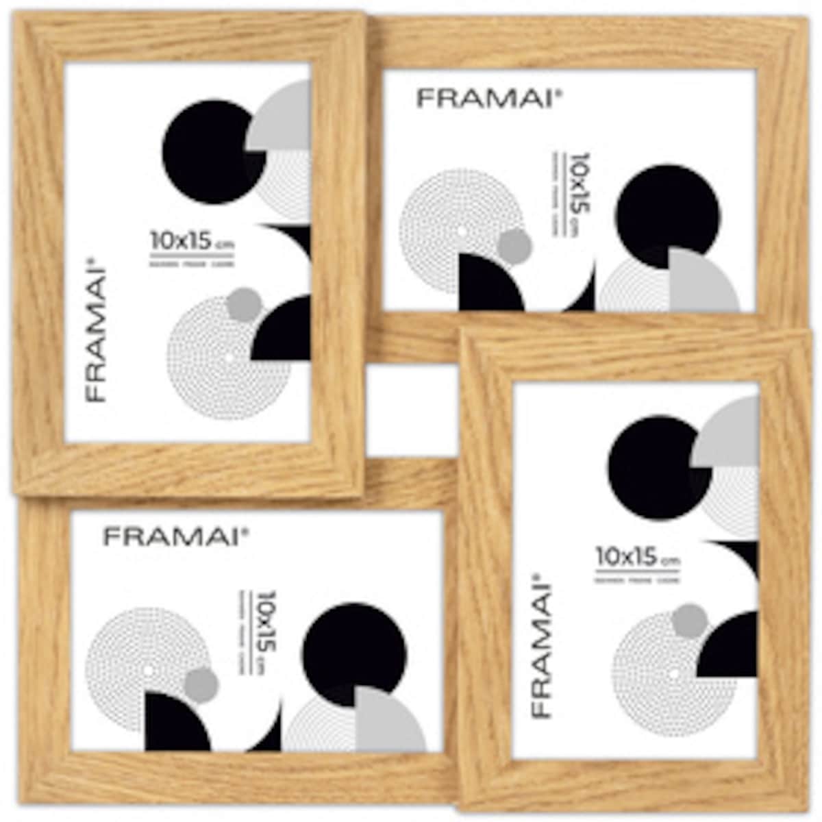 Multirama ramka na zdjęcia. Kolor dębowy multirama na cztery zdjęcia 10x15 cm Ramka na zdjęcia 4 w 1 MULTI HEN 01 FRAMAI