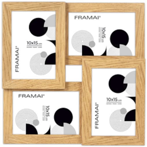 Multirama ramka na zdjęcia. Kolor dębowy multirama na cztery zdjęcia 10x15 cm Ramka na zdjęcia 4 w 1 MULTI HEN 01 FRAMAI