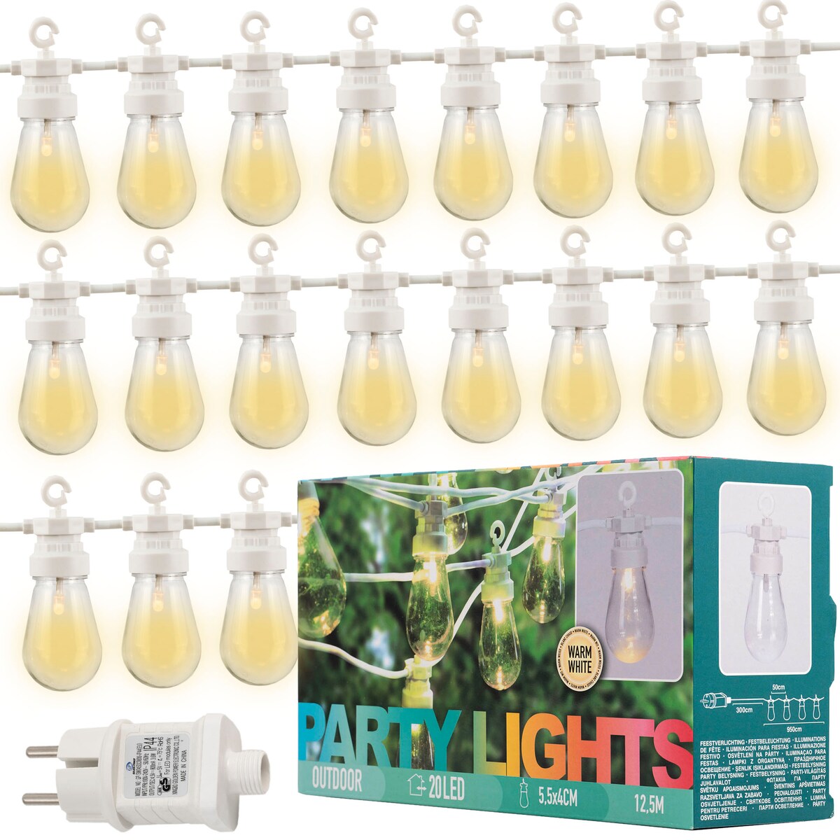 Girlanda Ogrodowa Lampki Ogrodowe Łańcuch Świetlny 20 Led 12,5 M