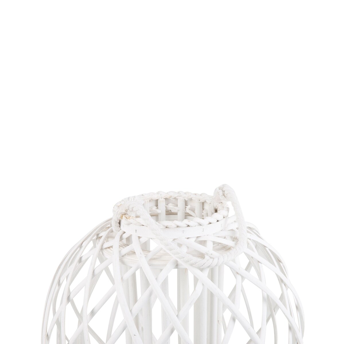 Lampion drewniany 41 cm biały SAMOA