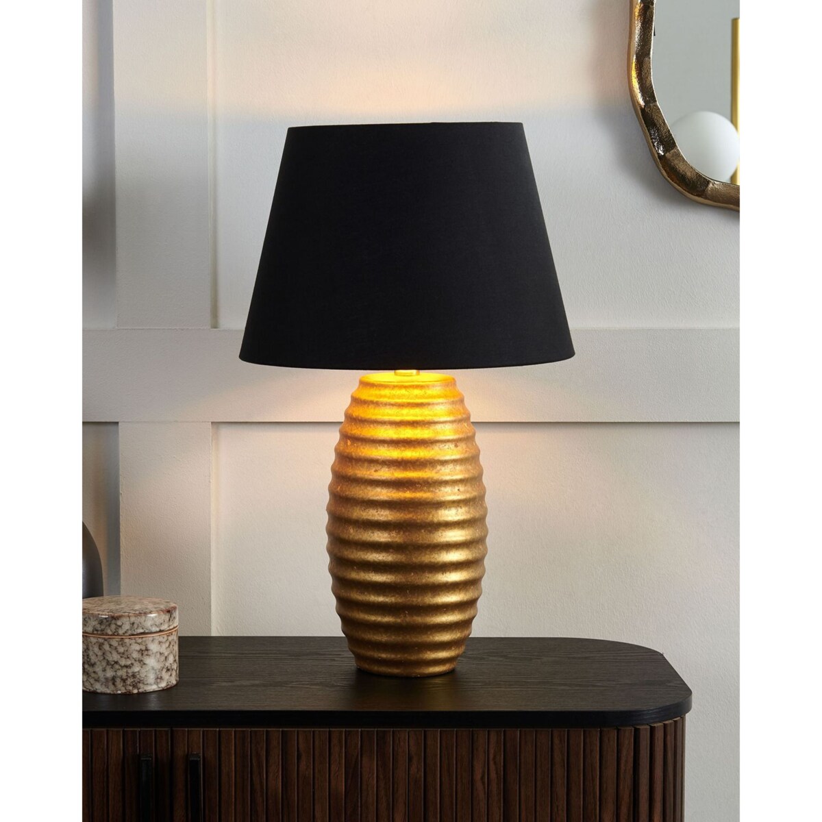 Lampa stołowa EBRO Porcelana Złoty