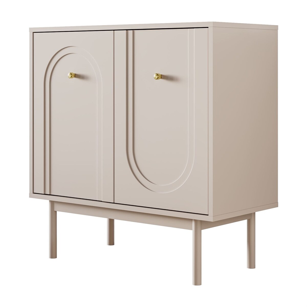 Komoda LIBERTY 2D na drewnianych nóżkach, kaszmir