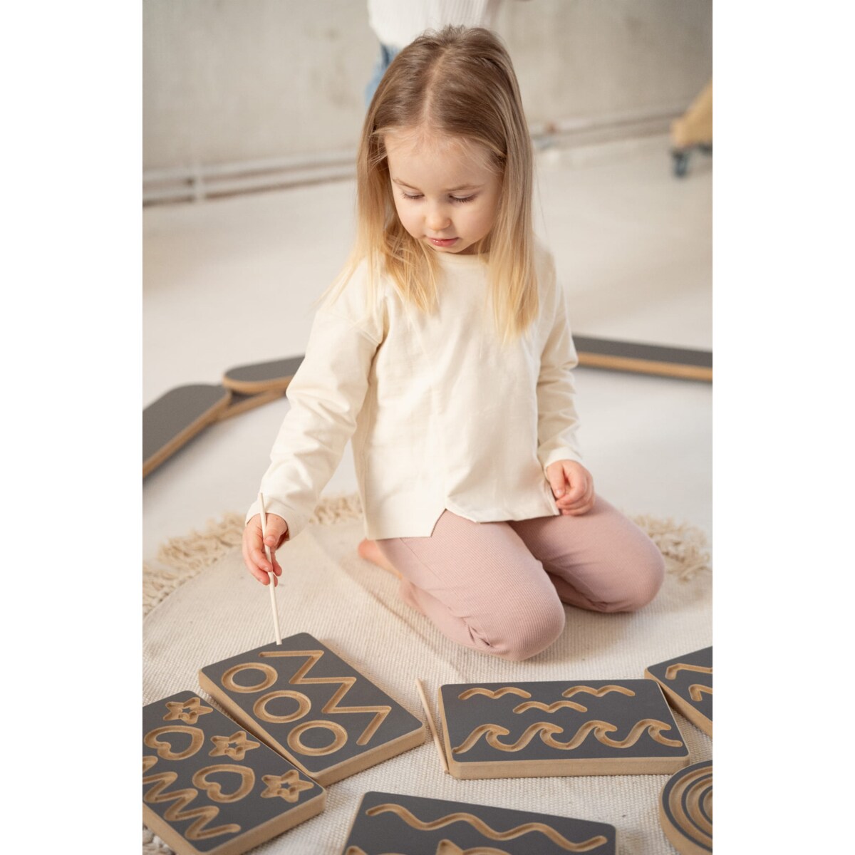 Zestaw 6 tabliczek grafomotorycznych - szare