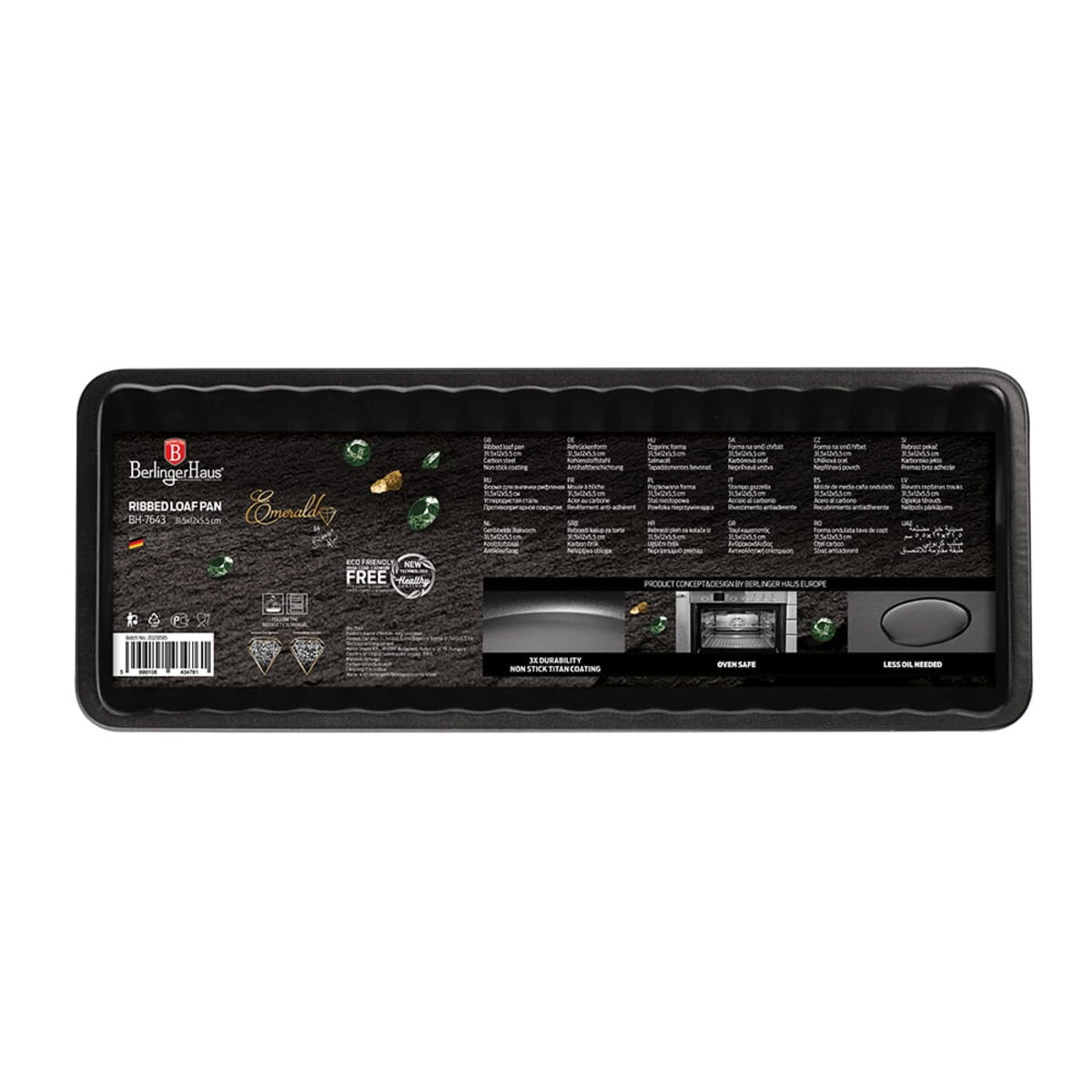 Karbowana forma blacha do pieczenia 31.5x12cm BERLINGER HAUS Emerald