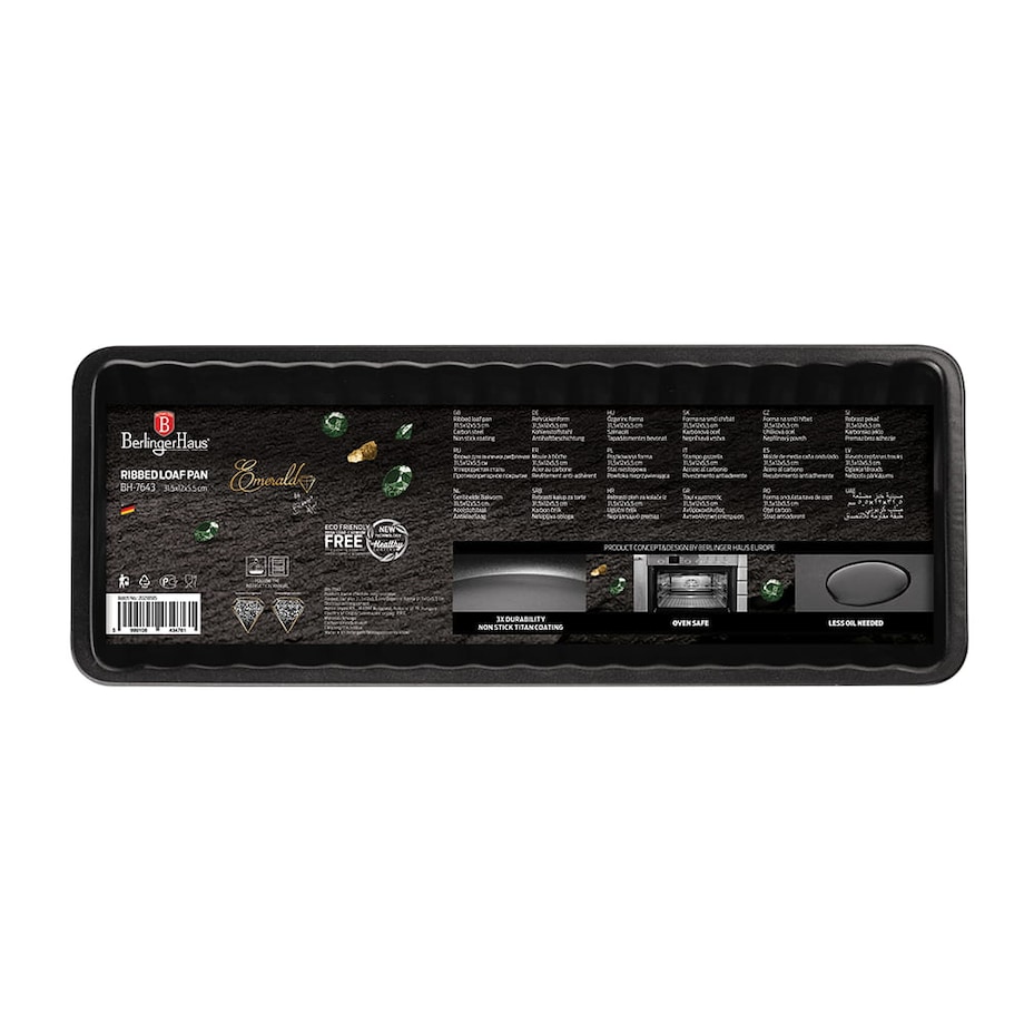 Karbowana forma blacha do pieczenia 31.5x12cm BERLINGER HAUS Emerald