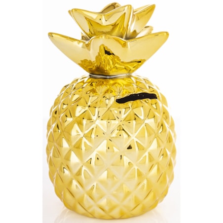 Skarbonka ceramiczna - 15x9x9 cm ANANAS złoty