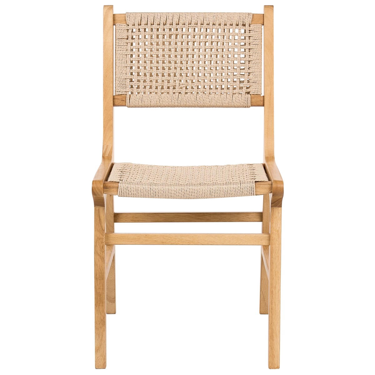 Zestaw 2 krzeseł do jadalni OZELLA Drewno Brązowy/ beżowy