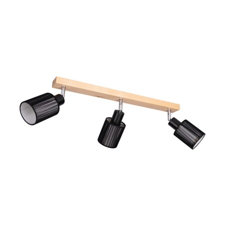 Drewniana Lampa Sufitowa BRITOP Lighting 3xE14 Max.40W Naturalna Brzoza FSC z Czarną Tkaniną, Polski Producent, 1 szt.