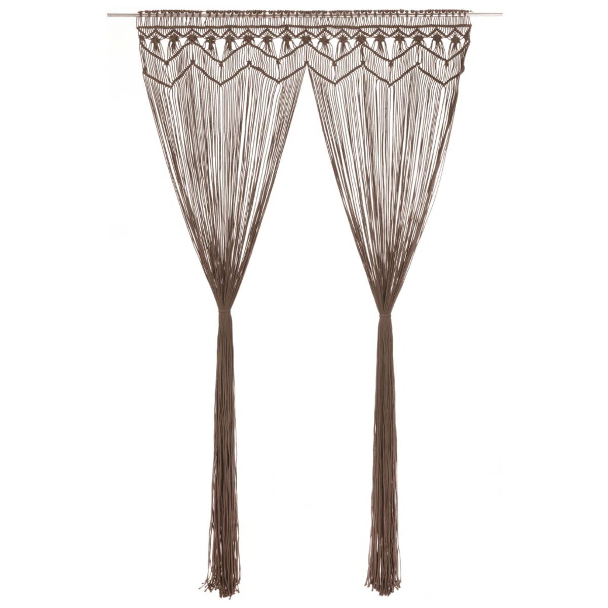 vidaXL Zasłona z makramy, kolor taupe, 140 x 240 cm, bawełna