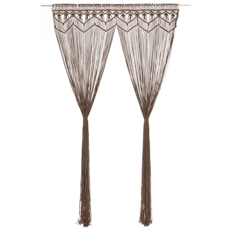 vidaXL Zasłona z makramy, kolor taupe, 140 x 240 cm, bawełna