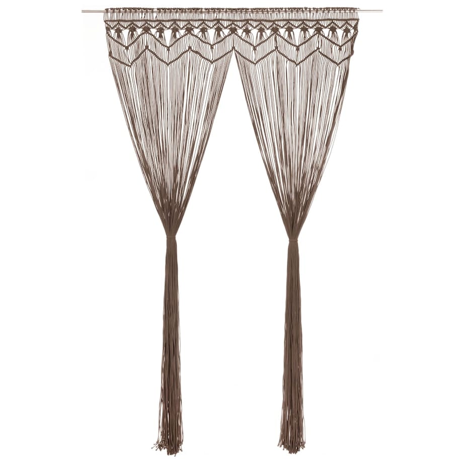 vidaXL Zasłona z makramy, kolor taupe, 140 x 240 cm, bawełna