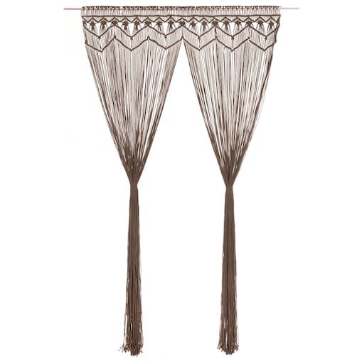 vidaXL Zasłona z makramy, kolor taupe, 140 x 240 cm, bawełna