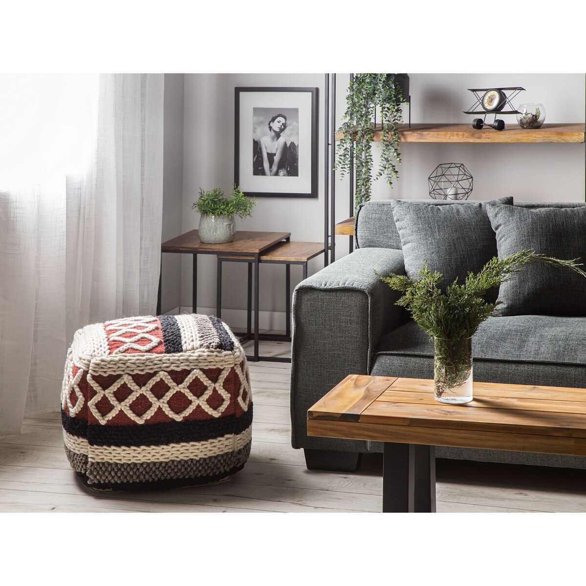 Puf 48 x 48 x 42 cm wielokolorowy SAGAR