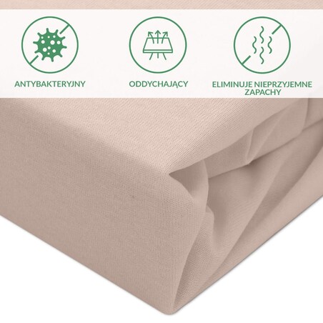 Prześcieradło ochronne wodoodporne z gumką 2w1, rozmiar 90x200 SMARTCEL kolor beż
