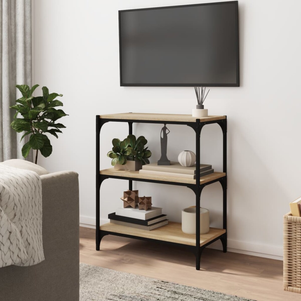 vidaXL Regał na książki, dąb sonoma, 60x33x70,5 cm