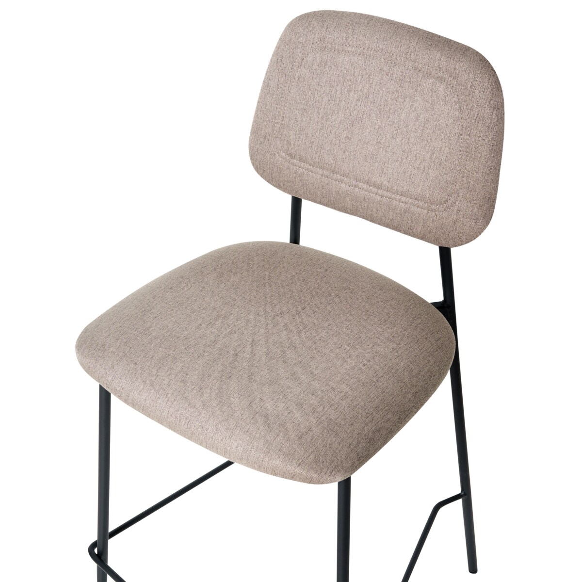 Zestaw 2 krzeseł barowych DUETTE Len syntetyczny Beżowoszary