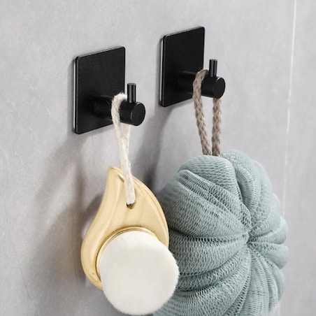 Wieszak ścienny samoprzylepny czarny komplet zestaw 4 szt.