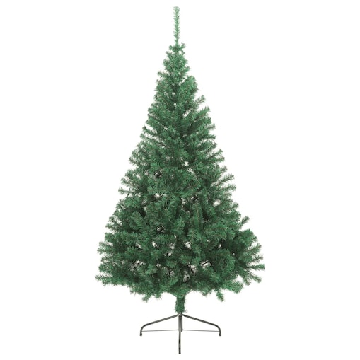 vidaXL Sztuczna choinka ze stojakiem, połówka, zielona, 210 cm, PVC
