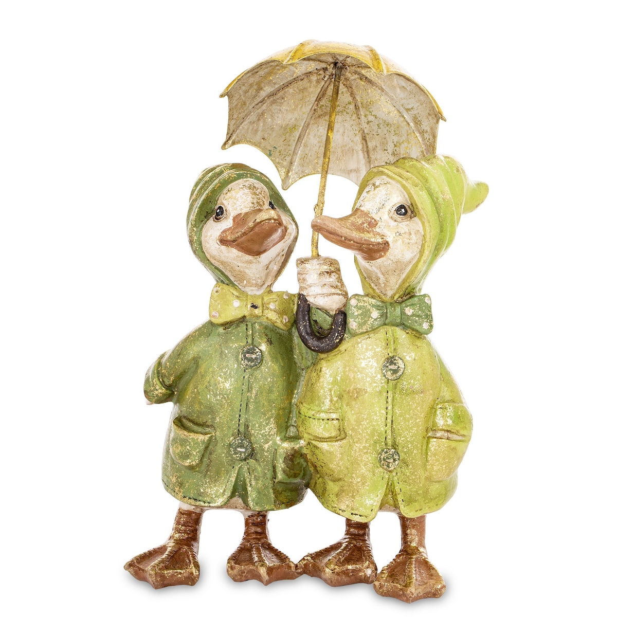 Dekoracja - para kaczorków pod parasolem 22x13,5x10 cm ANATROCCOLI