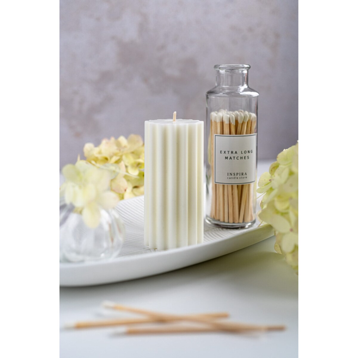 Świeca sojowa geometryczna Lines, 160 g, INSPIRA