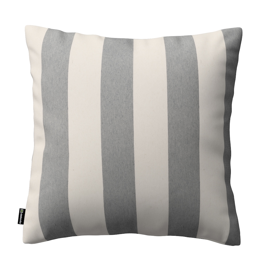 Poszewka Kinga na poduszkę 43x43 biało-szare pionowe pasy (5,5cm)
