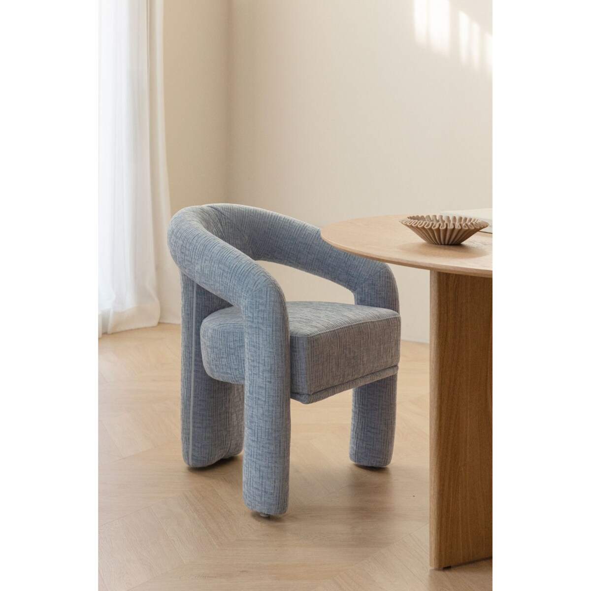 Krzesło do jadalni tapicerowane Greca błękitne