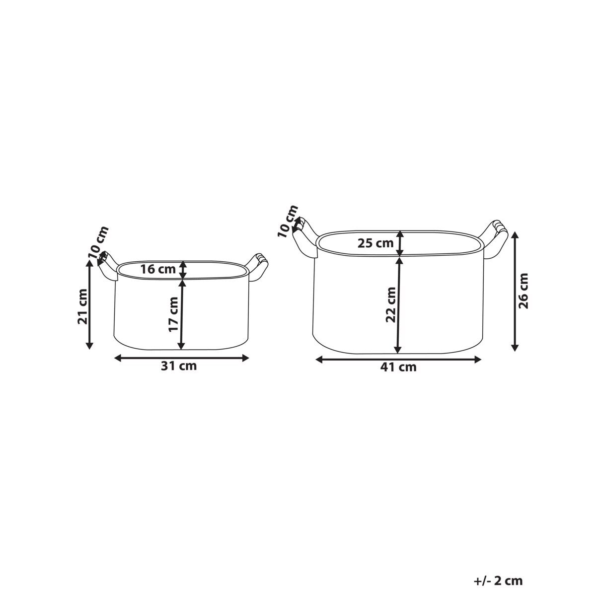 Zestaw 2 doniczek TULIPE Metal 31/41 cm Szary