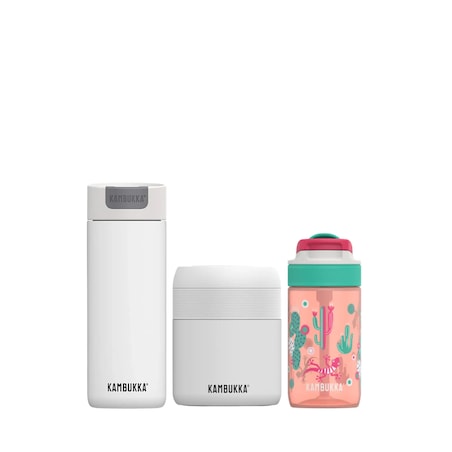 Kambukka kubek termiczny + lunchbox + butelka na wodę Zestaw Time For Lunch