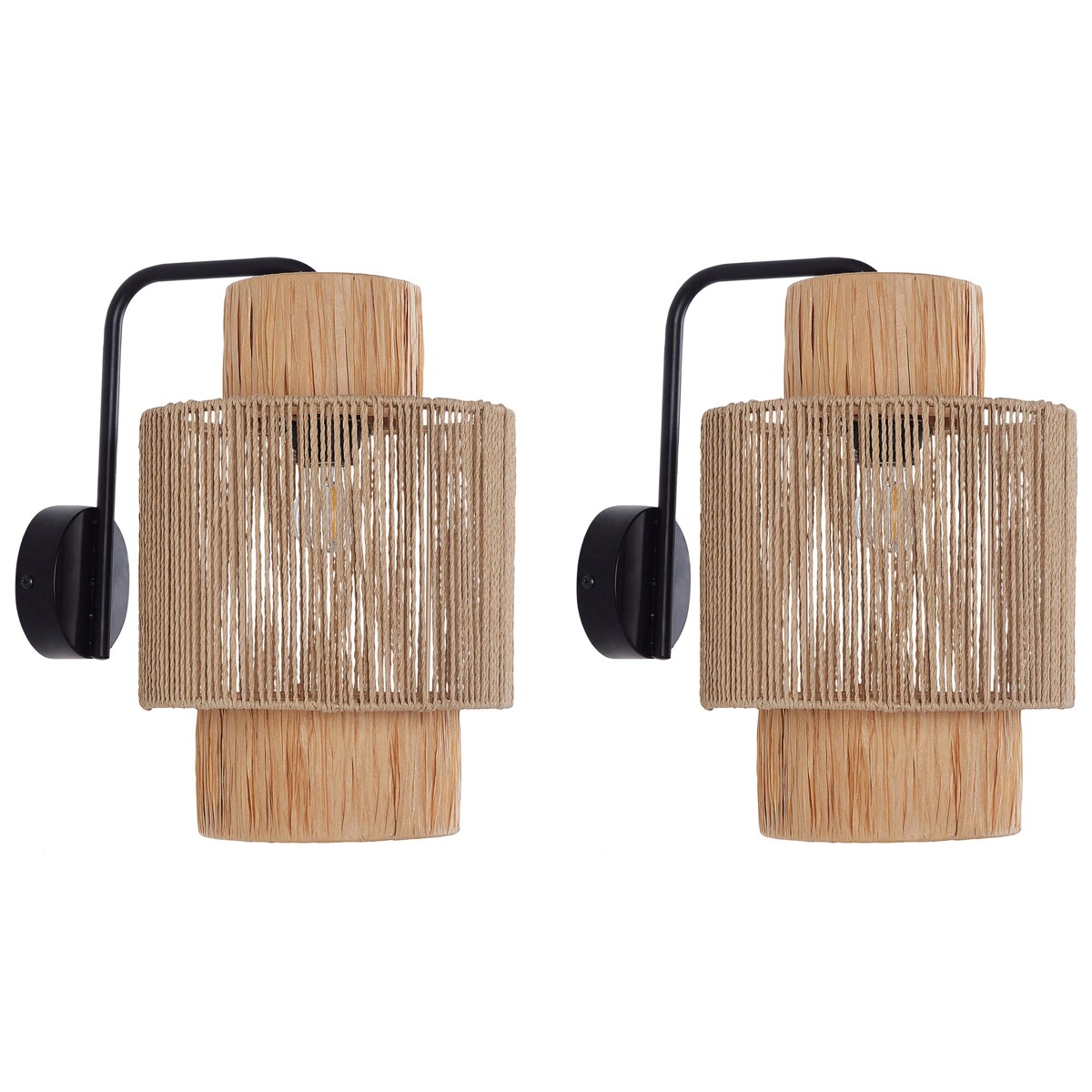 Zestaw 2 lamp ściennych JAMMA Naturalny Papierowa plecionka