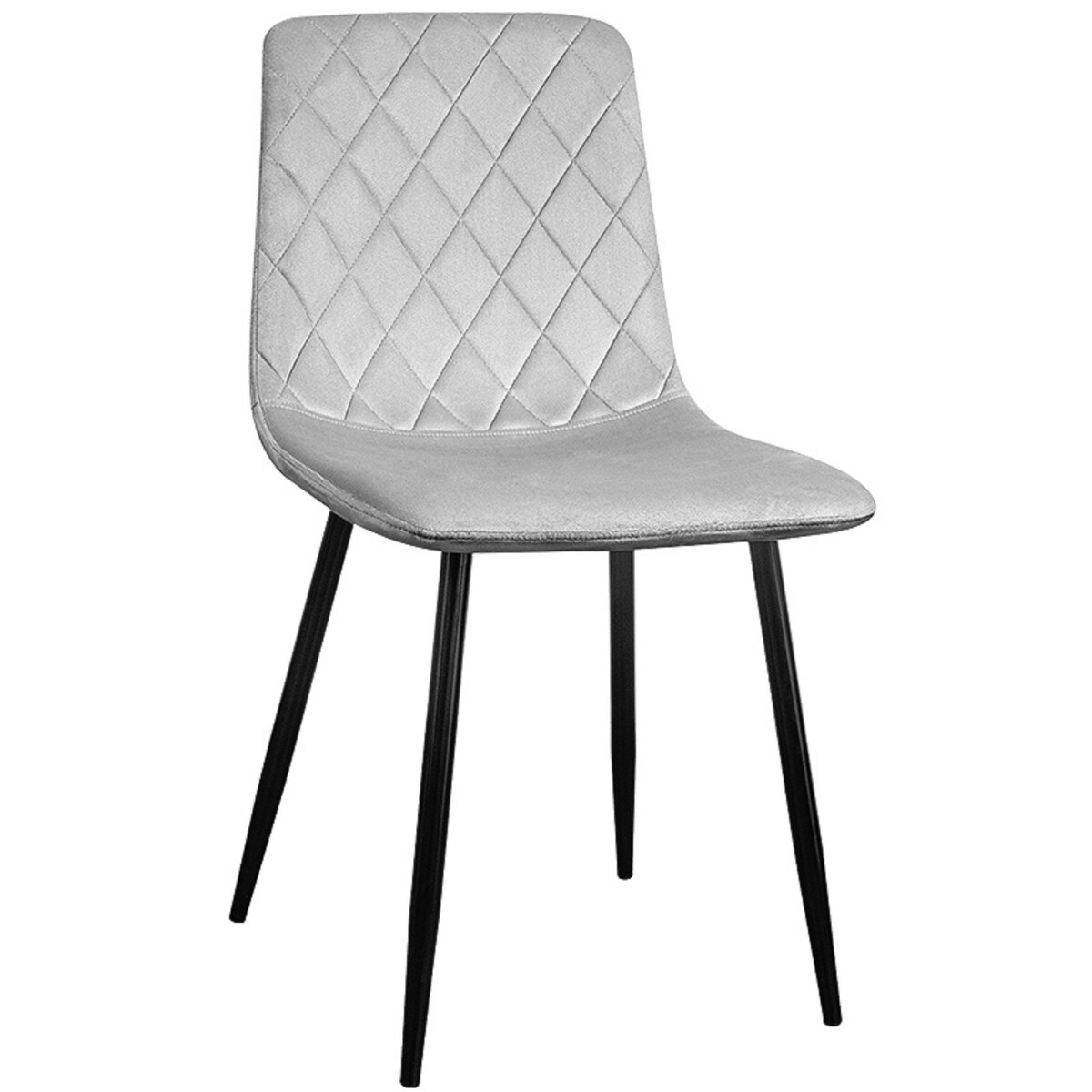 Krzesło szare tapicerowane pikowane welurowe nowoczesne wygodne velvet