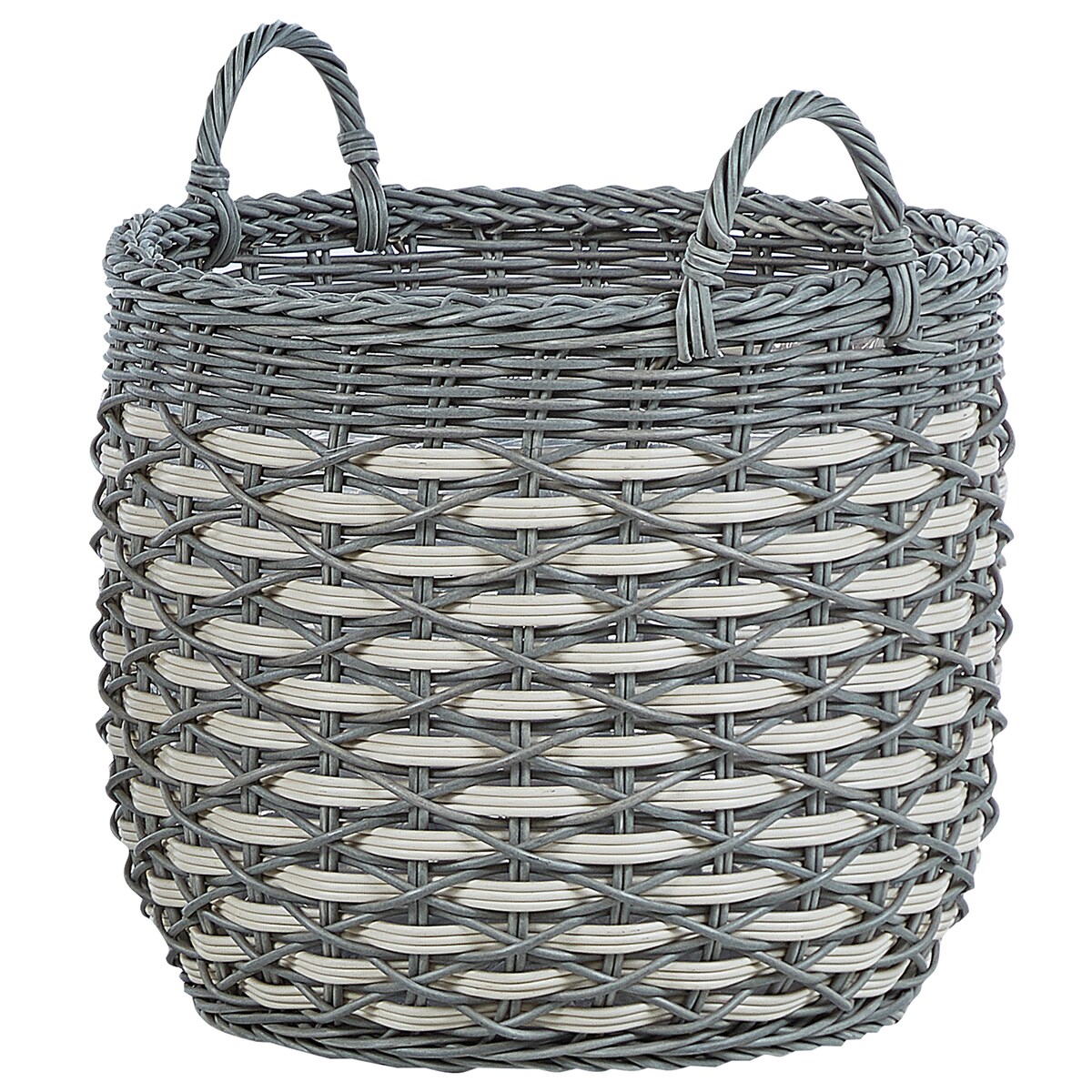 Zestaw 3 koszy na kwiaty GEFIRA 31/39/49 cm Technorattan Szary