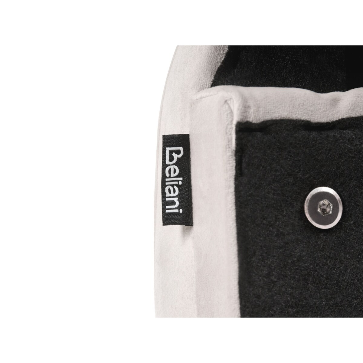 Łóżko Welur SAUVIAN 180 x 200 cm Złamana biel