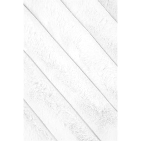 Koc puszysty w szerokie prążki 130x160 cm POLARISO biały