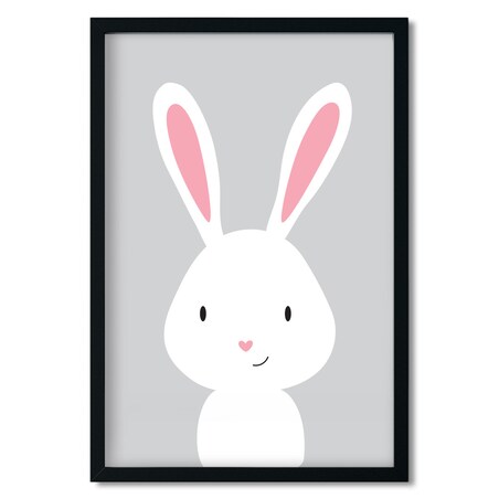 Plakat dla dzieci Królik szary 20x30