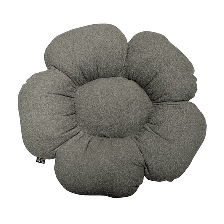 Poduszka kwiatek Mia, ciemny szary, 45 cm, Boucle