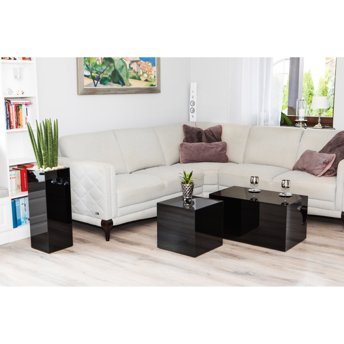 70x25x25 Kwietnik Donica CZARNE SZKŁO