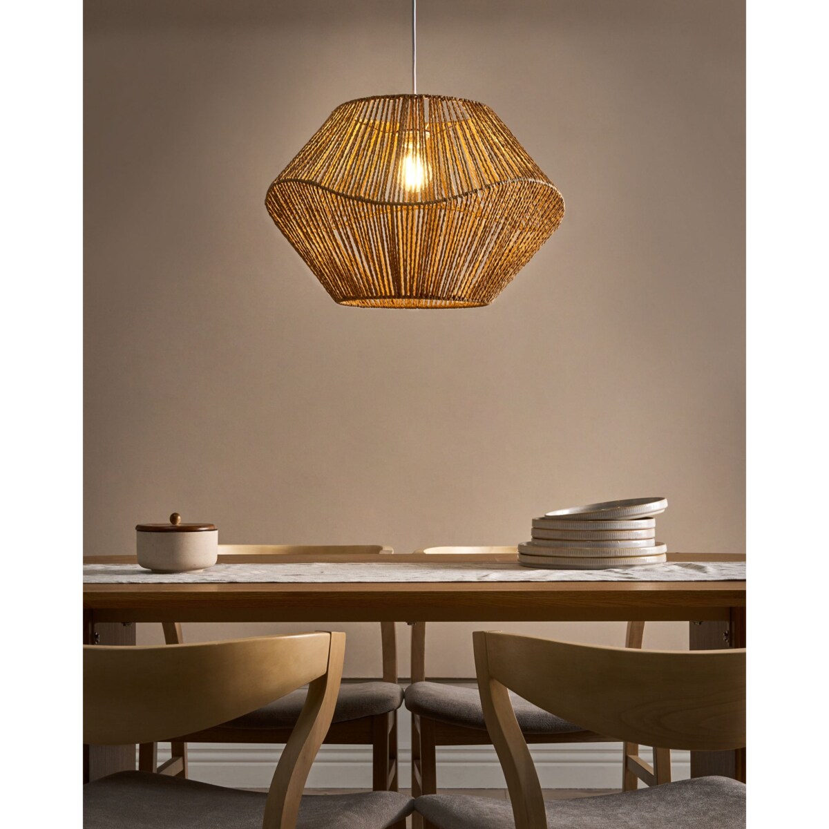 Lampa wisząca YAMBOU Papierowa plecionka Naturalny