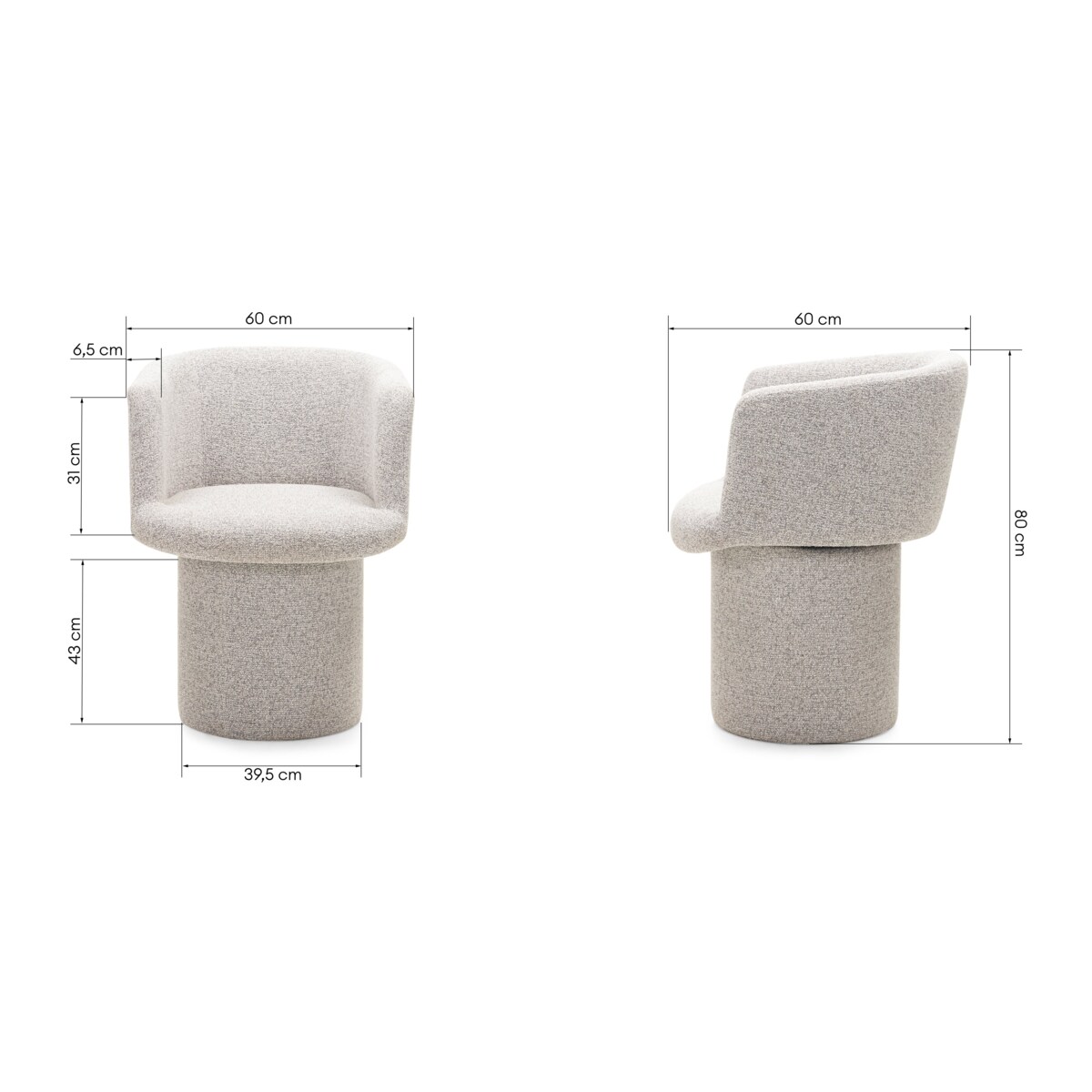 Fotel obrotowy, szaro-beżowy melanż, Haco