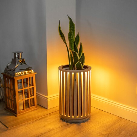 Dębowa donica z lameli DO1 25 x 38 LED