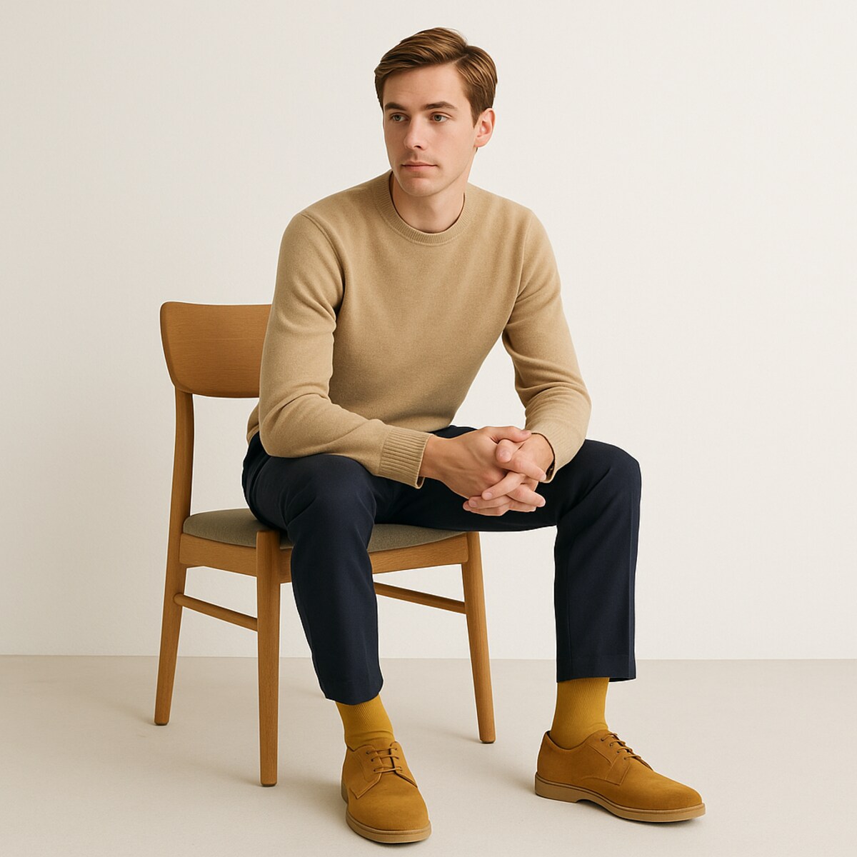 Miodowe skarpety męskie – Bawełna premium, rozmiar 39–43