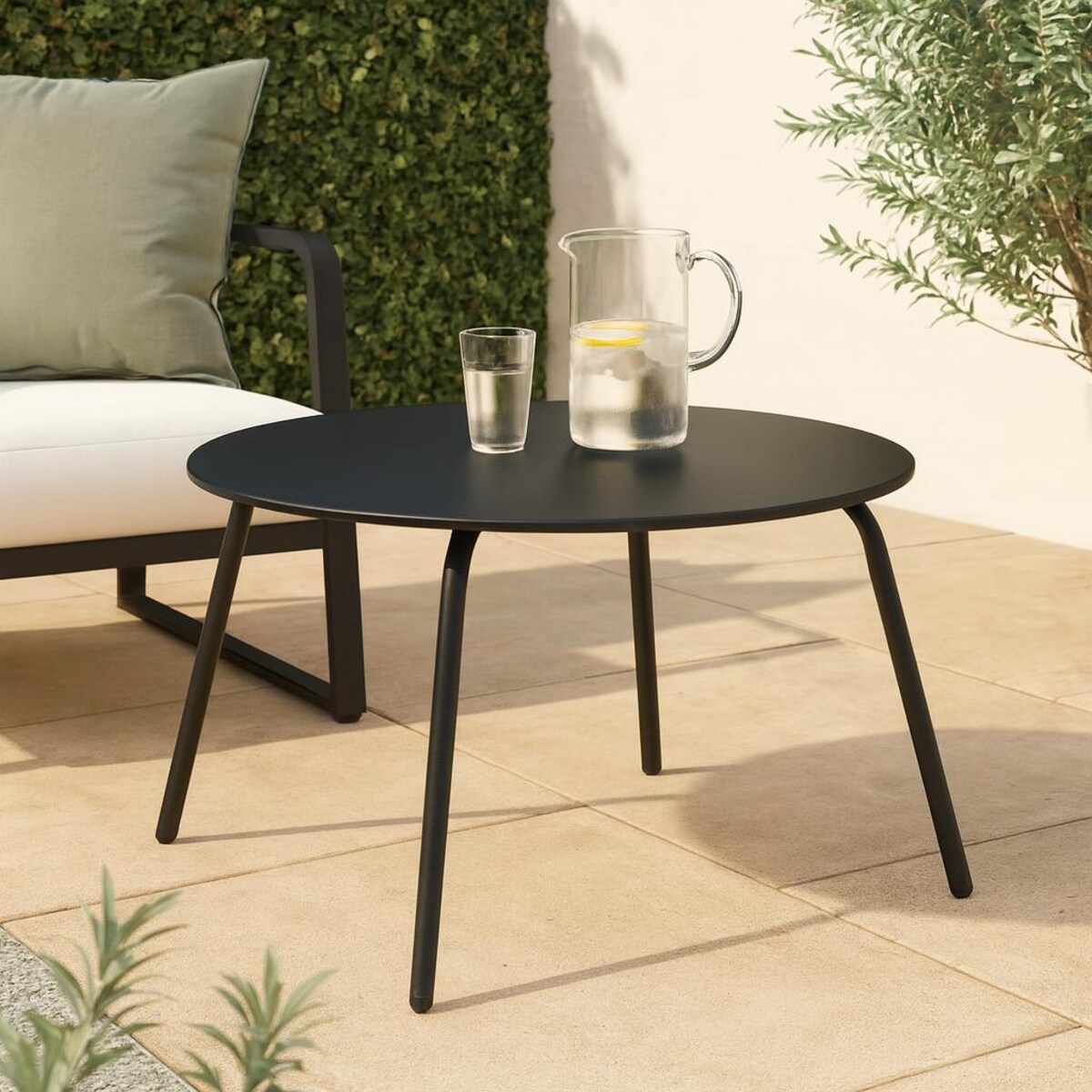 Okrągły stolik stalowy tarasowy RONDO, Ø 70 cm x 40 cm