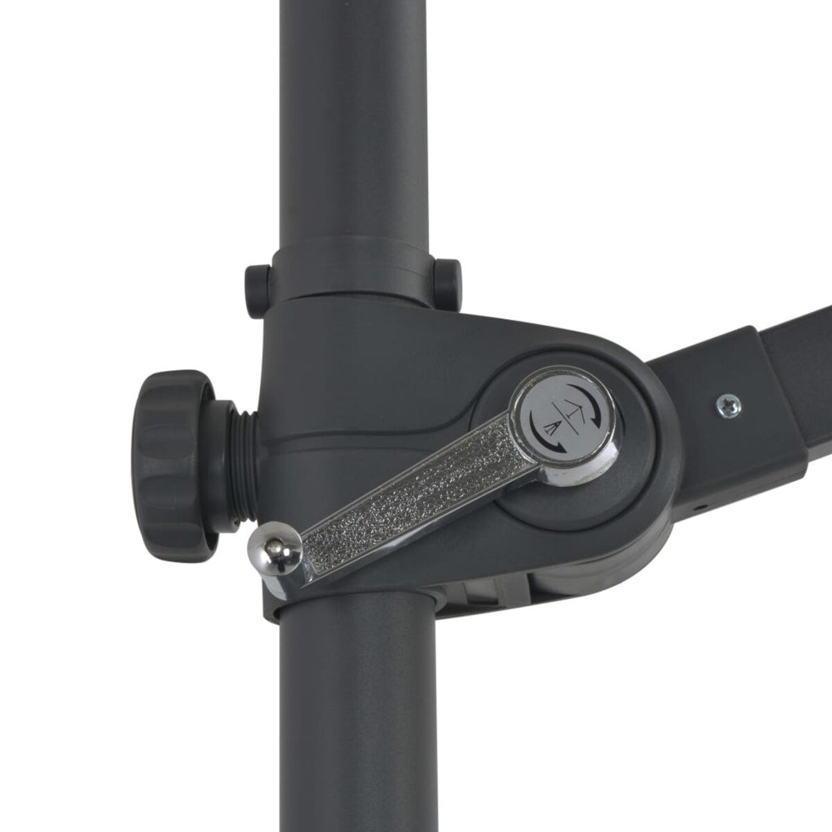 vidaXL Parasol wiszący ze stalowym słupkiem, 300 cm, niebieski