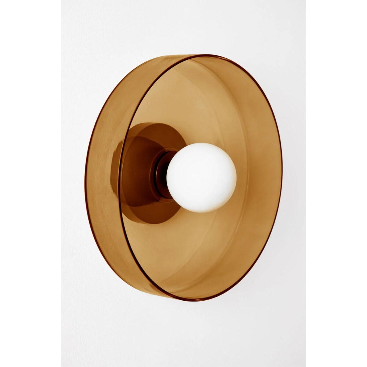 Kinkiet szklany Jaxal bursztynowy Ø35 cm