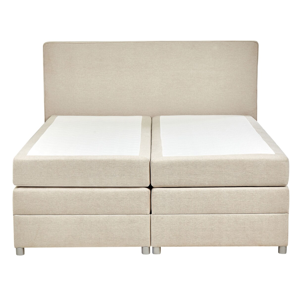 Łóżko kontynentalne z pojemnikami 180 x 200 cm beżowe MINISTER