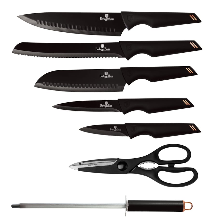 Zestaw noży 8 elementów komplet noże BERLINGER HAUS Black Rosegold