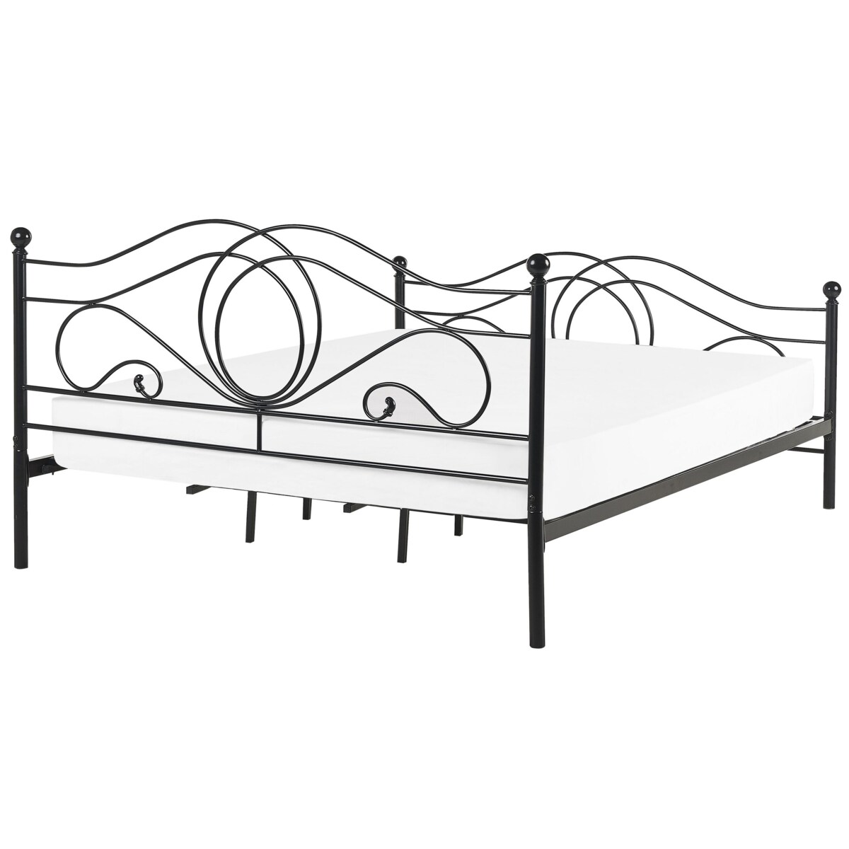 Łóżko metalowe 180 x 200 cm czarne LYRA