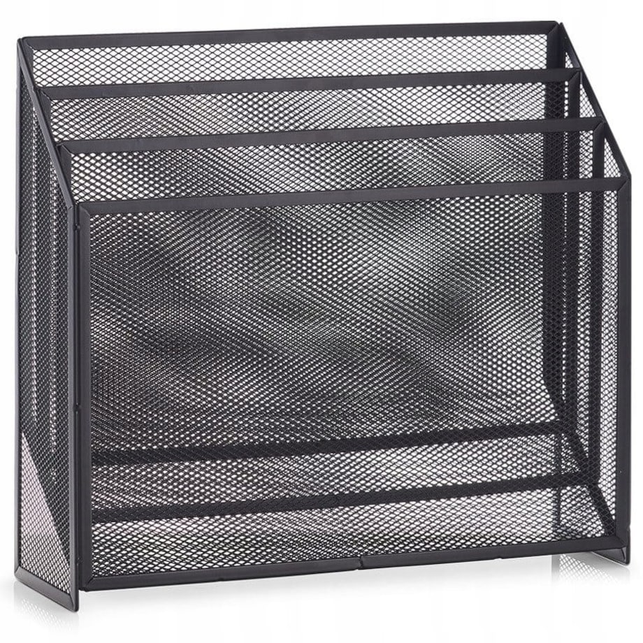 Klasyczny Kosz Gazetnik Gazety Czasopisma Organizer Stojący Czarny Zeller