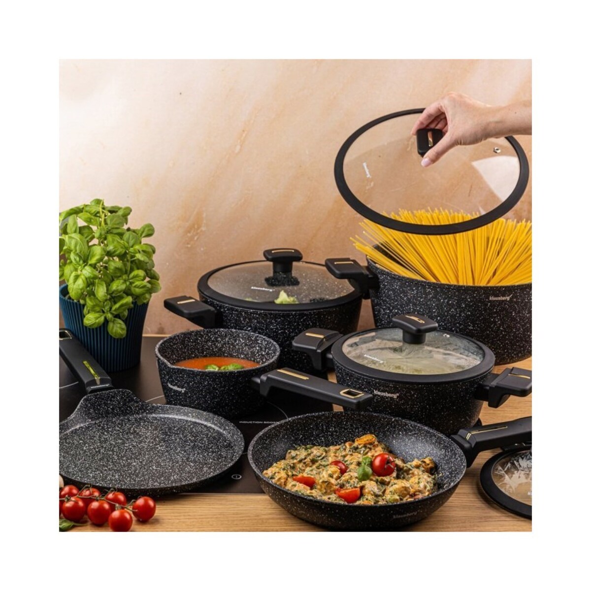 Klausberg zestaw 12 garnków marmurkowych 63911