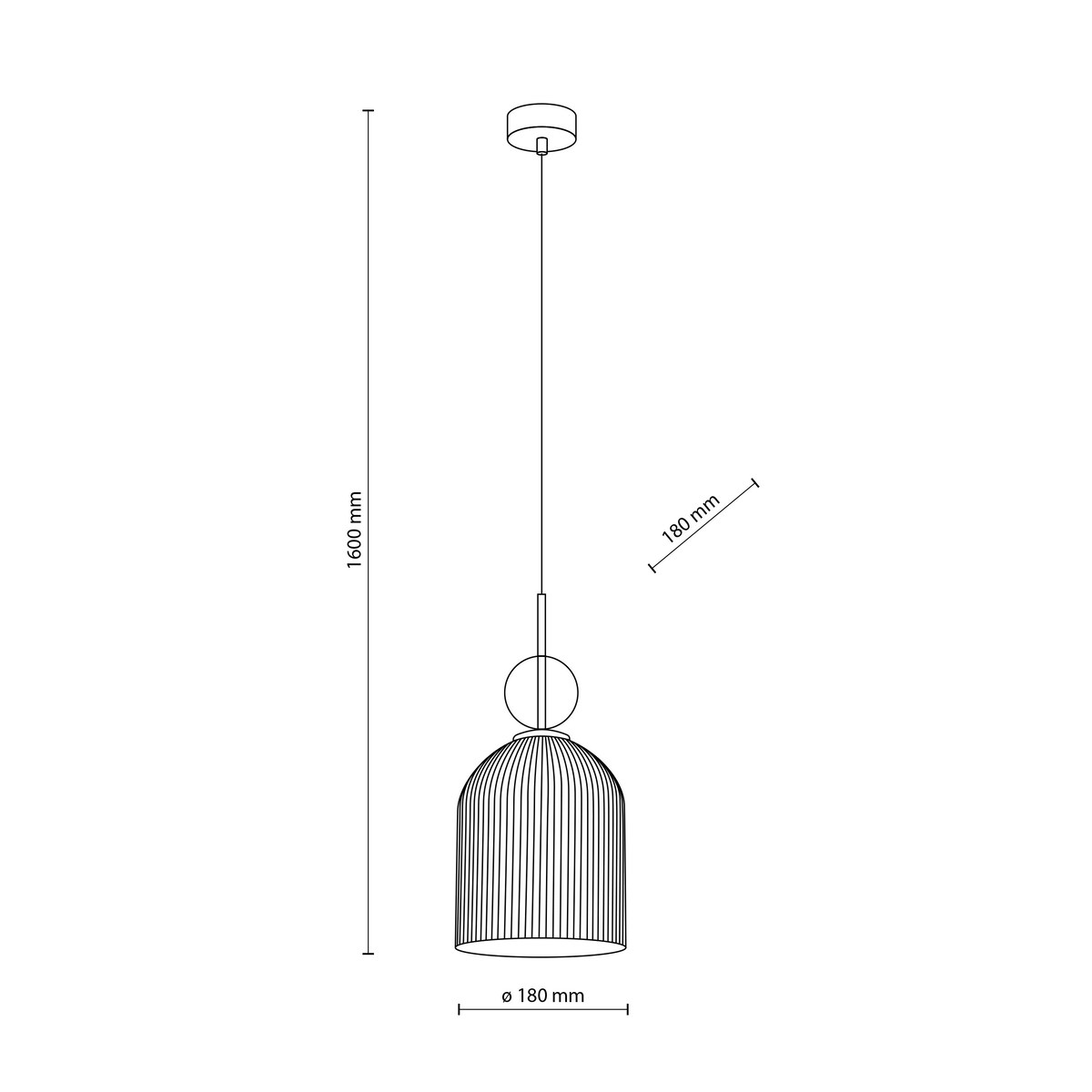 Lampa Wisząca Tk Lighting Sophia Big 1Xe27 Koniakowy Klosz Zielona Kulka