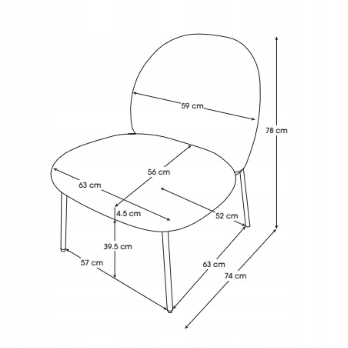 Krzesło VENTO Kremowe Beżowe Tapicerowane Nowoczesne Do Jadalni Salonu